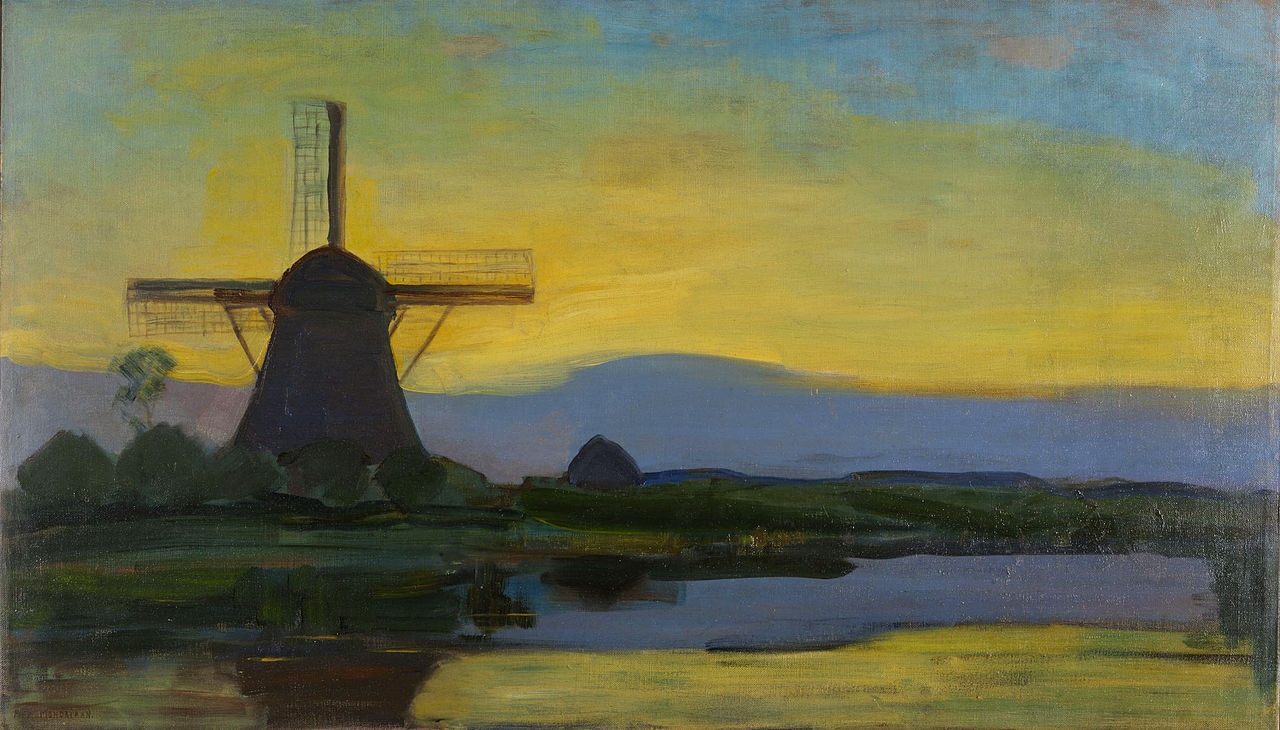 Piet Mondriaan - De Oostzijdse molen bij avond, 1907-08